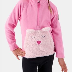 Obermeyer Kids’ Easton Fleece Top Bear Pink L 12-14 Winter Ski Cozy Kidcore 1/4